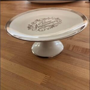 Vintage Silver Anniversary 25 years, cake plate pedestal (Germany) Holiday party